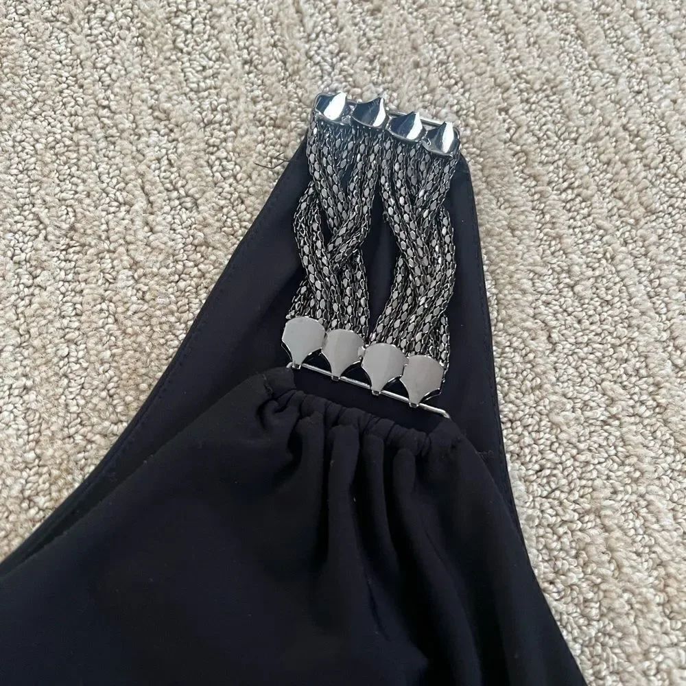 Aqua Black Mini One Shoulder Bodycon Dress - Picture 3 of 6
